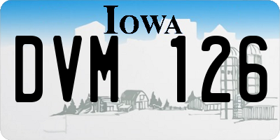 IA license plate DVM126