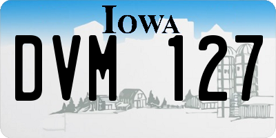 IA license plate DVM127