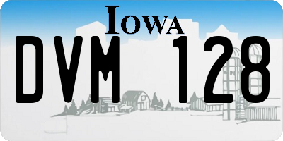 IA license plate DVM128