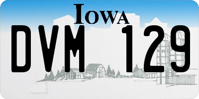 IA license plate DVM129