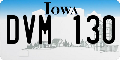 IA license plate DVM130