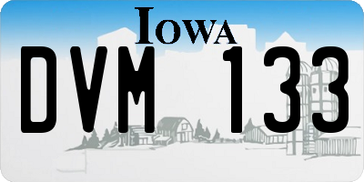 IA license plate DVM133