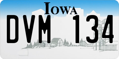 IA license plate DVM134