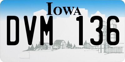 IA license plate DVM136