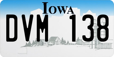IA license plate DVM138