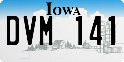 IA license plate DVM141