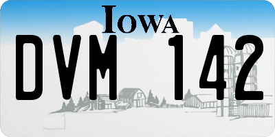 IA license plate DVM142