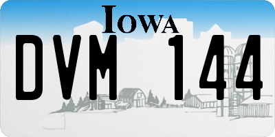 IA license plate DVM144