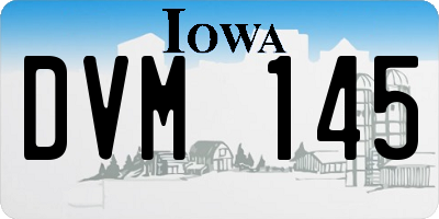 IA license plate DVM145