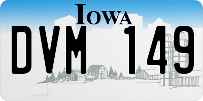 IA license plate DVM149