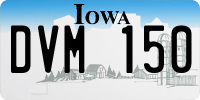 IA license plate DVM150