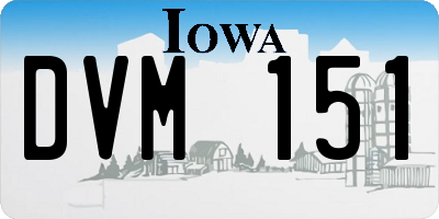 IA license plate DVM151