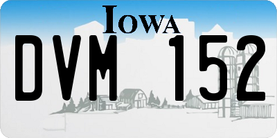 IA license plate DVM152