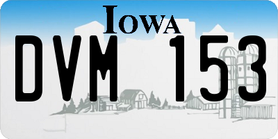 IA license plate DVM153