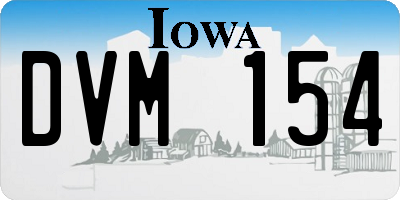 IA license plate DVM154