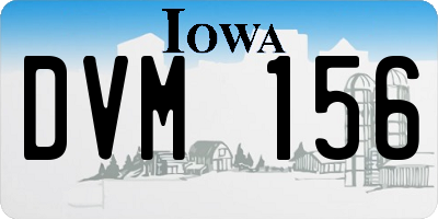 IA license plate DVM156