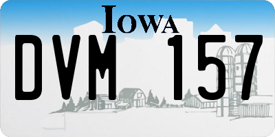IA license plate DVM157
