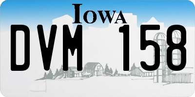 IA license plate DVM158