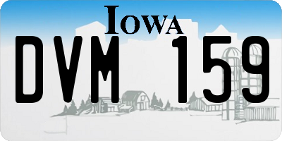 IA license plate DVM159