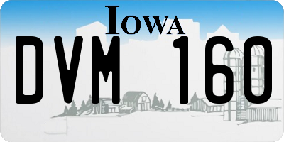 IA license plate DVM160