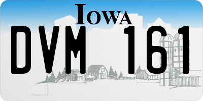 IA license plate DVM161