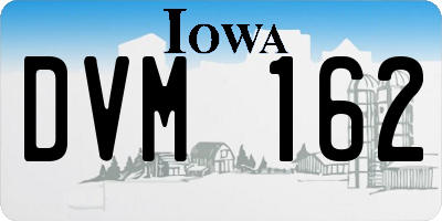 IA license plate DVM162