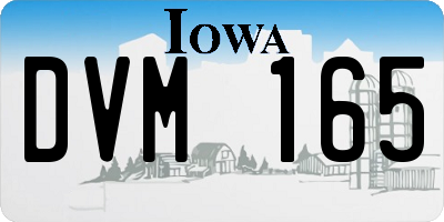 IA license plate DVM165
