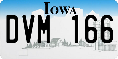 IA license plate DVM166