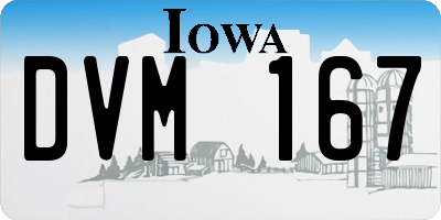 IA license plate DVM167