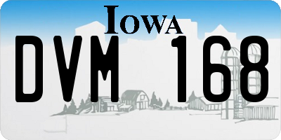 IA license plate DVM168