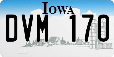 IA license plate DVM170