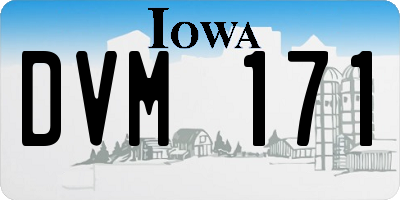 IA license plate DVM171