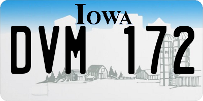IA license plate DVM172