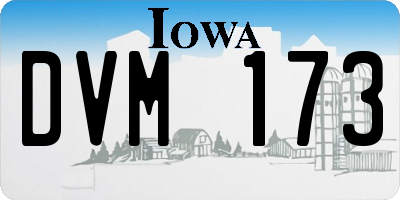 IA license plate DVM173