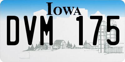 IA license plate DVM175