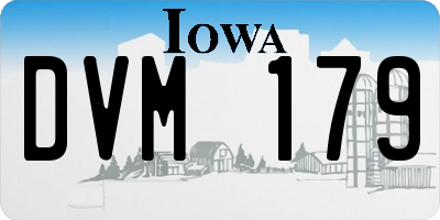 IA license plate DVM179