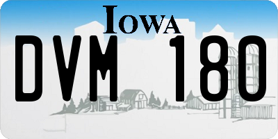 IA license plate DVM180