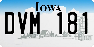 IA license plate DVM181