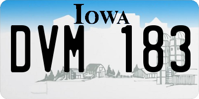 IA license plate DVM183