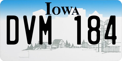 IA license plate DVM184