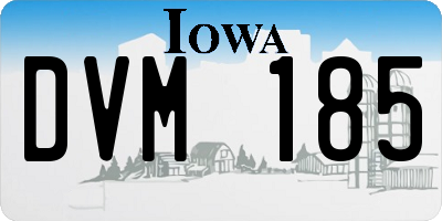IA license plate DVM185