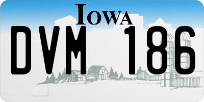 IA license plate DVM186