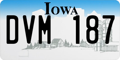 IA license plate DVM187