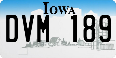 IA license plate DVM189