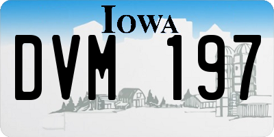 IA license plate DVM197