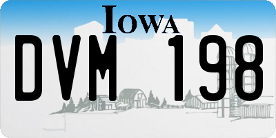 IA license plate DVM198