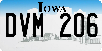 IA license plate DVM206