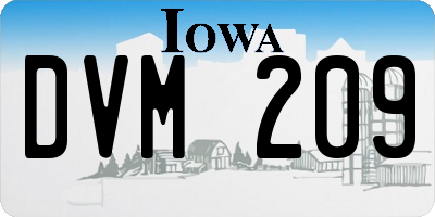 IA license plate DVM209