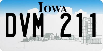 IA license plate DVM211