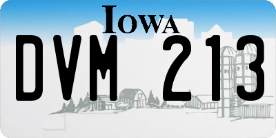 IA license plate DVM213
